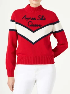 Damenpullover mit halbem Rollkragen und Après-Ski-Queen-Schriftzug
