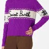 Damenpullover mit halbem Rollkragen und Saint Barth-Schriftzug