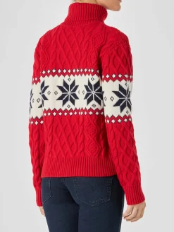 Damenpullover mit halbem Rollkragen und Cortina-Schriftzug