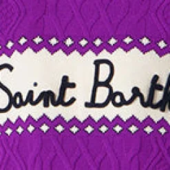 Damenpullover mit halbem Rollkragen und Saint Barth-Schriftzug
