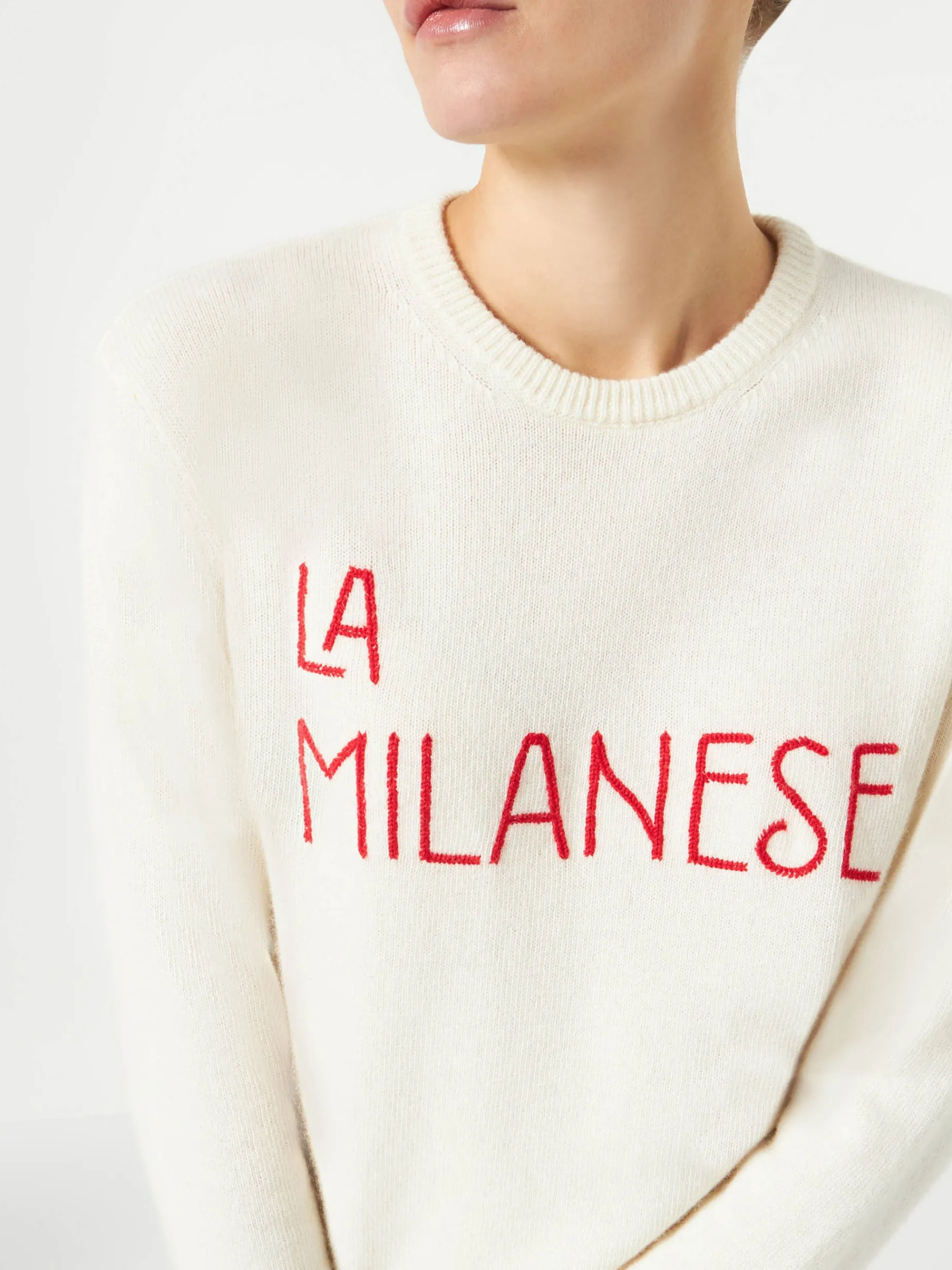 Damenpullover mit La Milanese-Stickerei | Michela Proietti Co-Lab