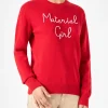 Damenpullover mit Materialmädchen-Stickerei | NIKI DJ SONDEREDITION