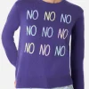 Damenpullover mit NO NO NO-Stickerei