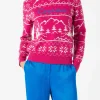 Damenpullover mit Norwegermuster und Courma-Stickerei