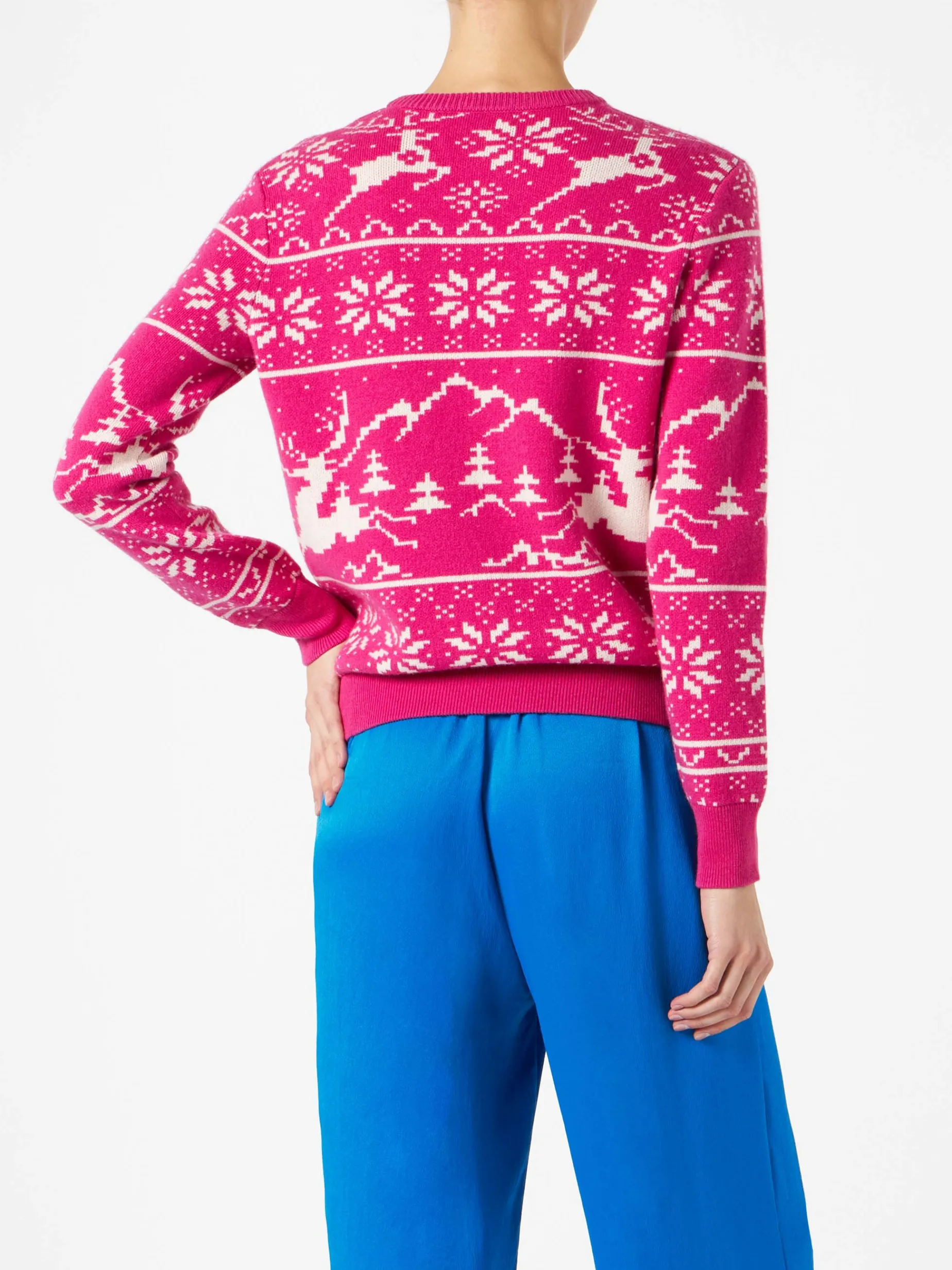 Damenpullover mit Norwegermuster und Courma-Stickerei
