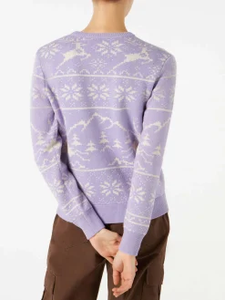 Damenpullover mit norwegischem Aufdruck und Cortina-Stickerei