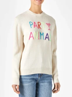 Damenpullover mit Party-Animal-Stickerei | NIKI DJ SONDEREDITION
