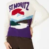 Damenpullover mit Rundhalsausschnitt und St.Moritz-Motiv