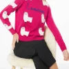 Damenpullover mit Rundhalsausschnitt und L'Am<3ur-Stickerei