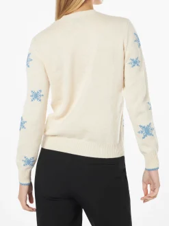 Damenpullover mit Rundhalsausschnitt und Per Rompere il Ghiaccio-Stickerei