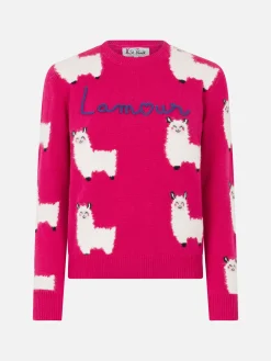 Damenpullover mit Rundhalsausschnitt und L'Am<3ur-Stickerei