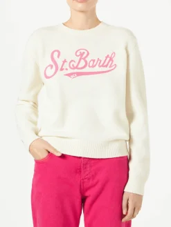 Damenpullover mit Saint Barth Frottee-Logo