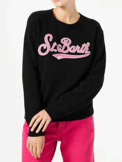 Damenpullover mit Saint Barth Frottee-Logo