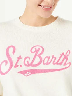 Damenpullover mit Saint Barth Frottee-Logo