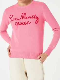 Damenpullover mit Sun Moritz Queen-Stickerei