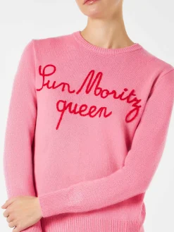 Damenpullover mit Sun Moritz Queen-Stickerei