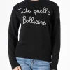 Damenpullover mit „Tutte quelle bollicine“-Stickerei