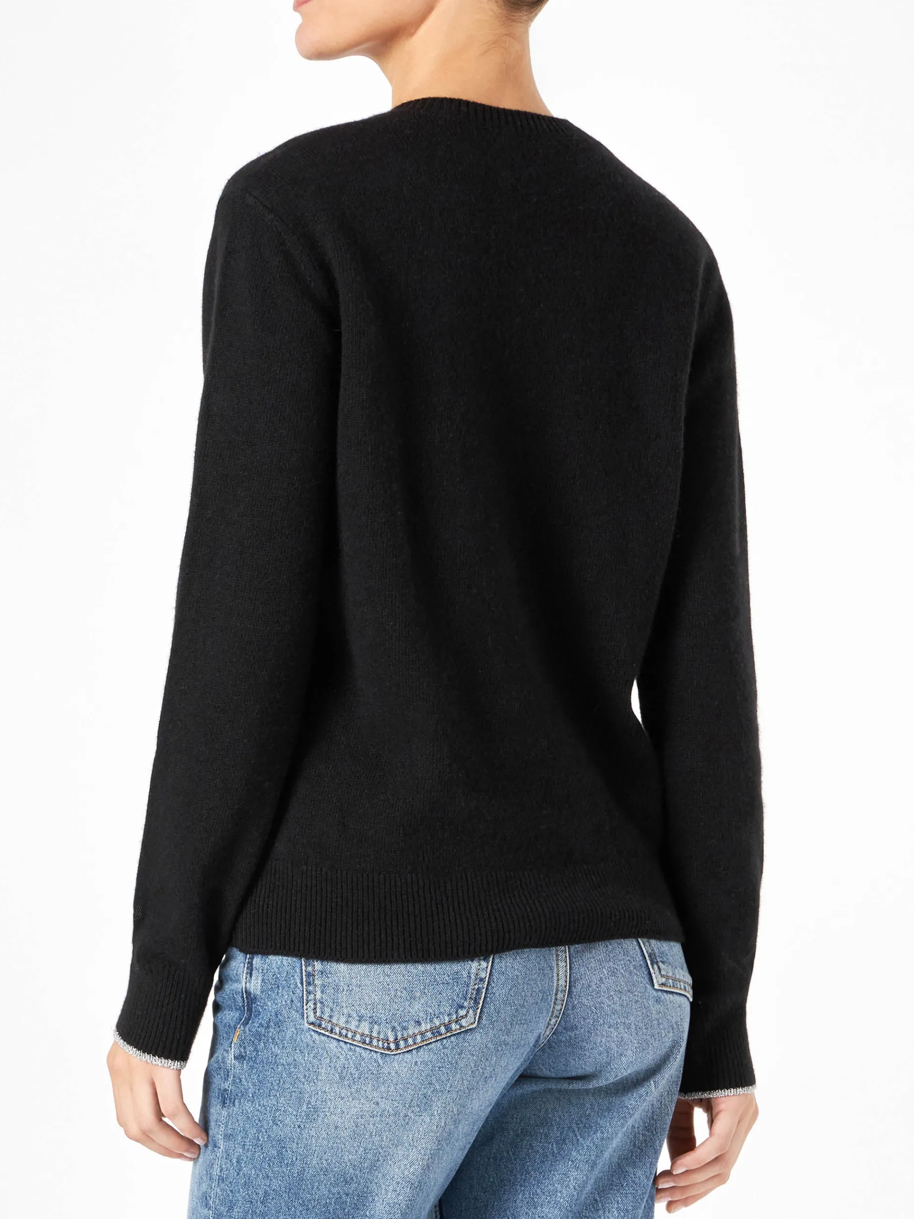 Damenpullover mit „Tutte quelle bollicine“-Stickerei