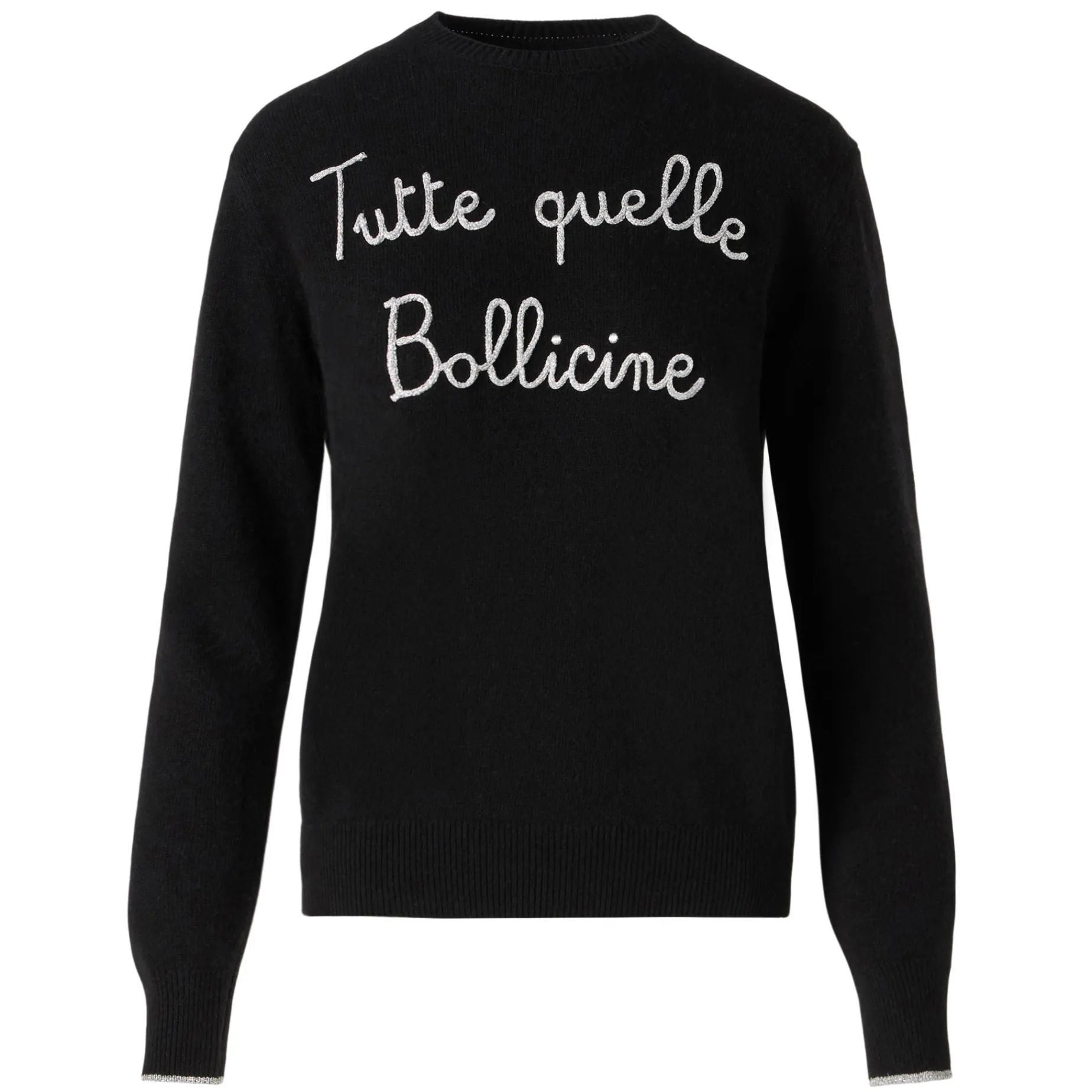 Damenpullover mit „Tutte quelle bollicine“-Stickerei