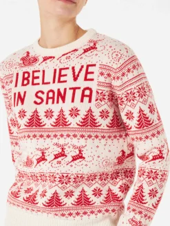 Damenpullover mit Weihnachtsdruck