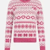 Damenpullover New Queen mit Fair-Isle-Print und Strass-Logo