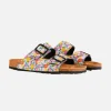 Damensandalen mit Blumendruck