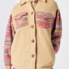 Damen-Sherpa-Overshirt mit Häkeldetails