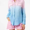Damenshirt mit rosa und blauen Farbverläufen