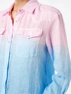 Damenshirt mit rosa und blauen Farbverläufen