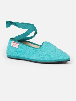 Damen-Slipper aus Frottee in Aquamarinblau | MY CHALOM SPECIAL EDITION