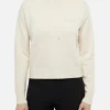 Damen-Strickkapuzenpullover in Off-White