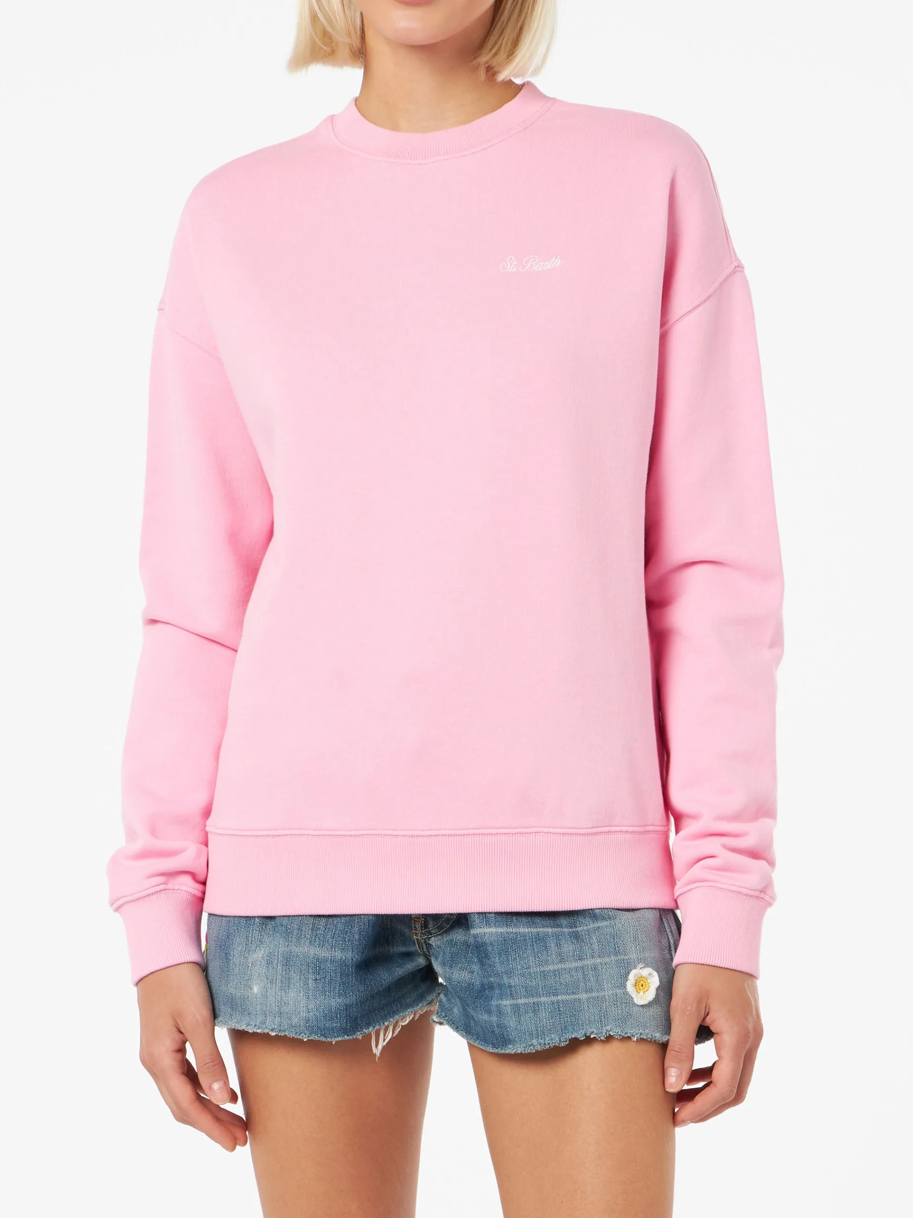 Damen-Sweatshirt „Stardust“ aus rosafarbener Baumwolle