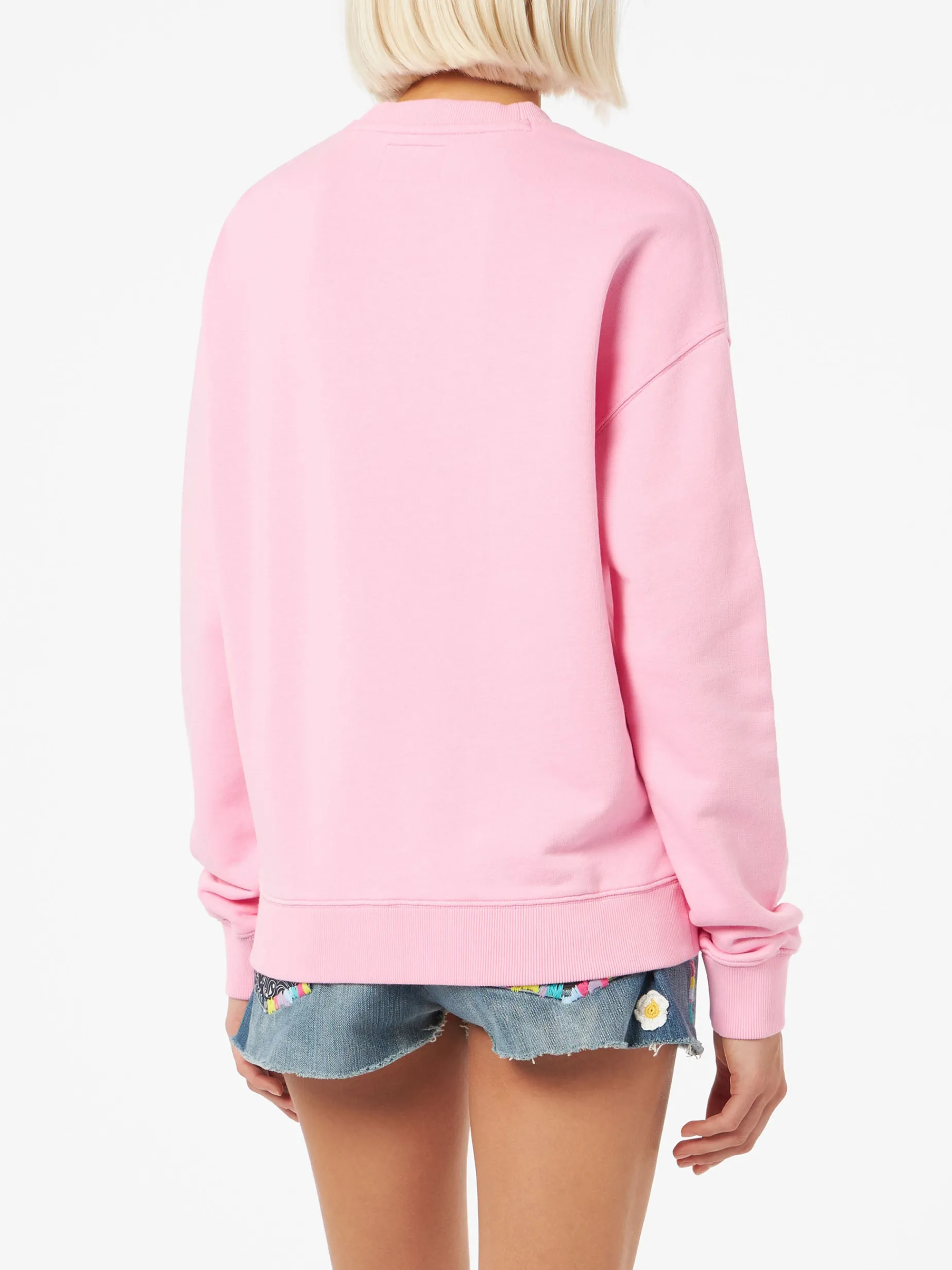 Damen-Sweatshirt „Stardust“ aus rosafarbener Baumwolle