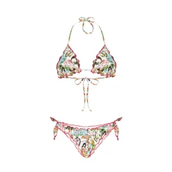 Damen-Triangel und frecher Bikini mit Tattoo-Print