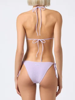 Damen-Triangel-Bikini Leah Virgo aus fliederfarbenem Frottee