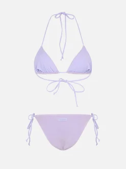 Damen-Triangel-Bikini Leah Virgo aus fliederfarbenem Frottee