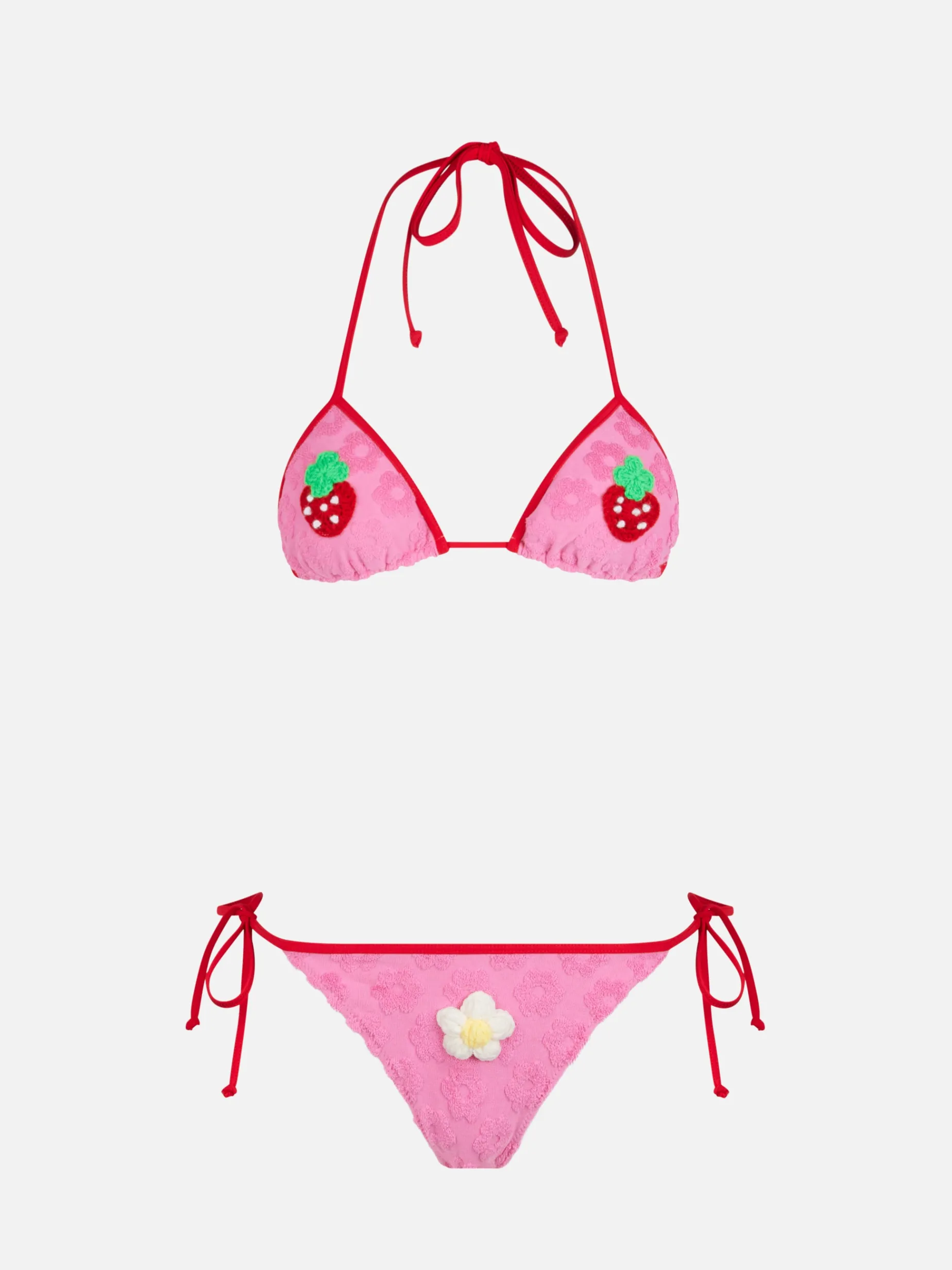 Damen-Triangel-Bikini Maleah aus Frottee mit Prägung und Patches | BEEPY BELLA SPECIAL EDITION
