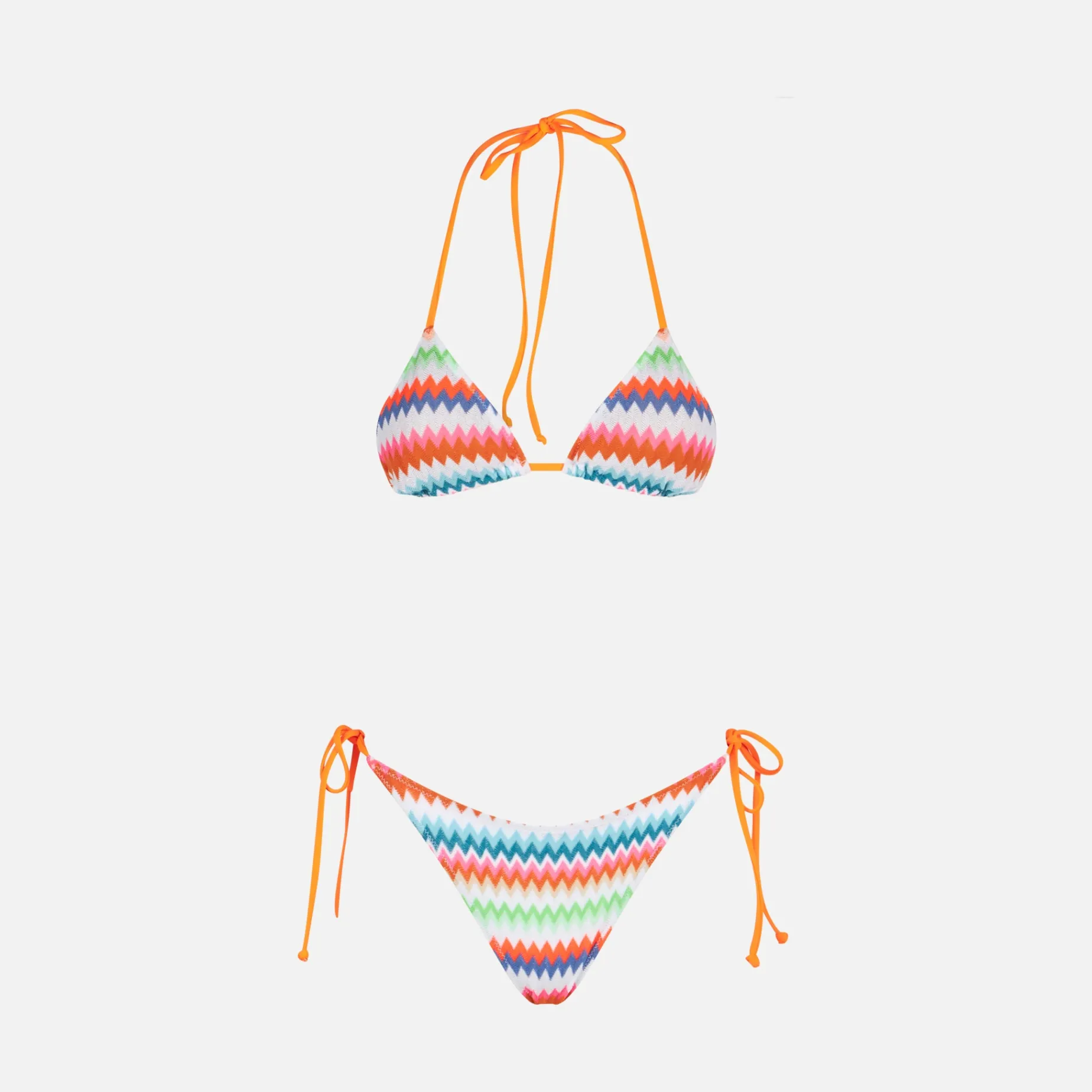 Damen-Triangel-Bikini mit aufgedrucktem Chevron-Muster