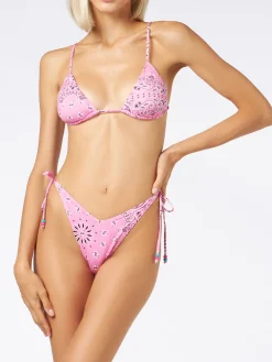 Damen-Triangel-Bikini mit Bandana-Print