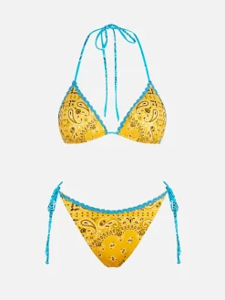 Damen-Triangel-Bikini mit Bandana-Print