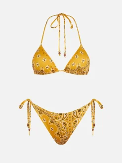 Damen-Triangel-Bikini mit Bandana-Print
