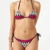 Damen-Triangel-Bikini mit Chevron-Strickmuster