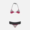 Damen-Triangel-Bikini mit Chevron-Strickmuster