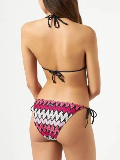 Damen-Triangel-Bikini mit Chevron-Strickmuster