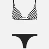 Damen-Triangel-Bikini mit Gingham-Print