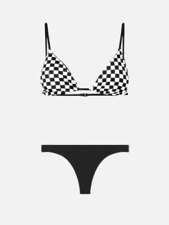 Damen-Triangel-Bikini mit Gingham-Print