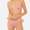 Damen-Triangel-Bikini mit gelbem Smile-Print