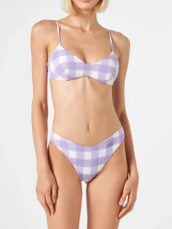 Damen-Triangel-Bikini mit Gingham-Print