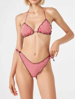 Damen-Triangel-Bikini mit Gingham-Print