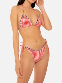 Damen-Triangel-Bikini mit Gingham-Print